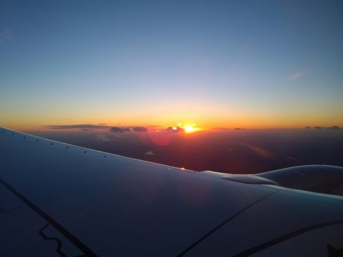 Sunset Over A Plane&#039;s Wing