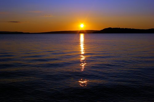 sunset over lake dardanelle  sunset  dusk