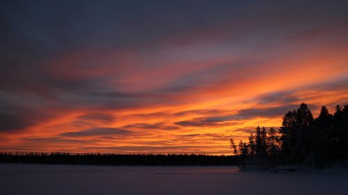 sunset sky winter arctic