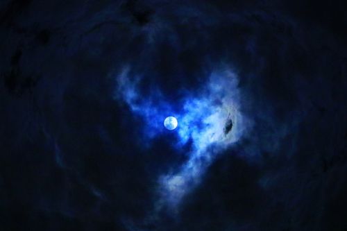 super white moon sky