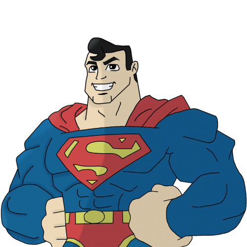 superman hero pose