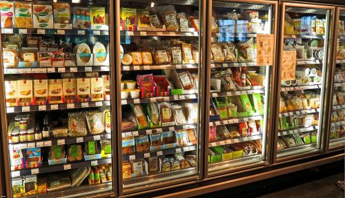 supermarket fridge produce