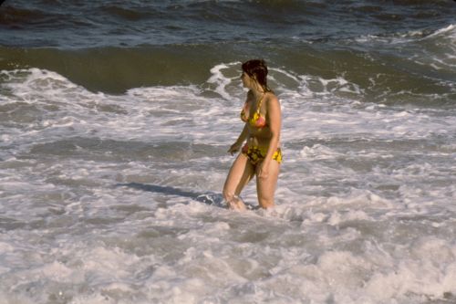 surf wading woman