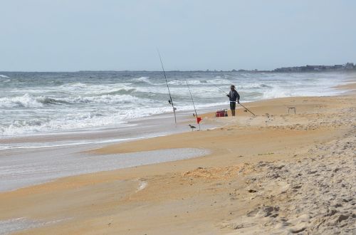 surf fishing fisherman ocean