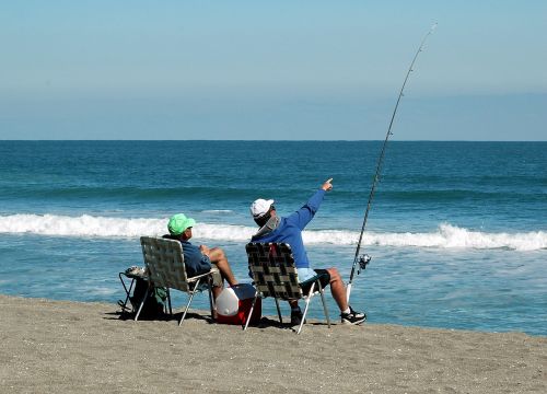 surf fishing fishermen relaxation