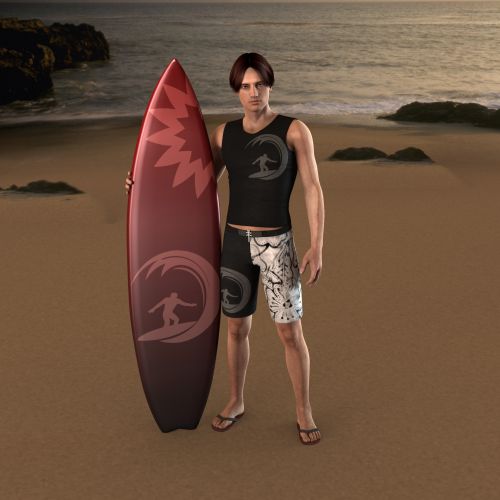 Surfer At Beach