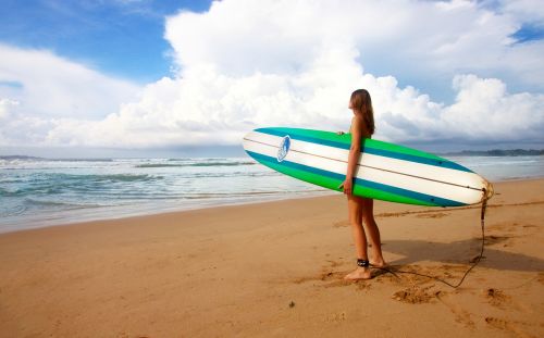 surfing girl female
