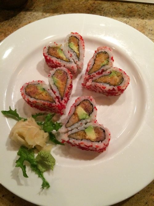 sushi heart valentine