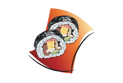 sushi  roll  fish