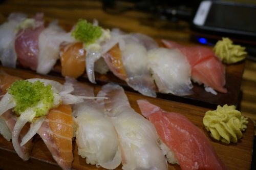 sushi sashimi assorted sushi
