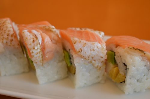 sushi salmon seafood