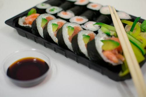 sushi fish chopsticks