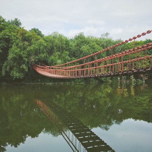 suspension bridge beck reflection