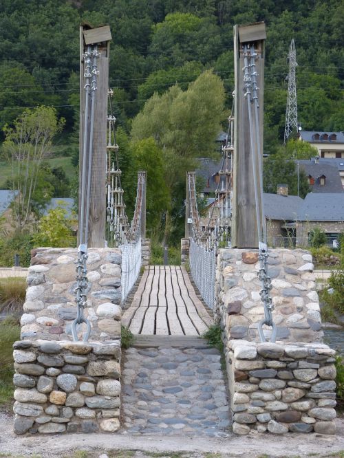 suspension bridge noguera ribagorçana river