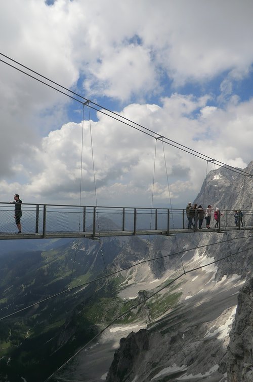 suspension bridge  austria  dachstein