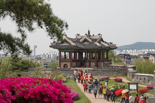 suwon hwaseong  a fire set  world cultural heritage