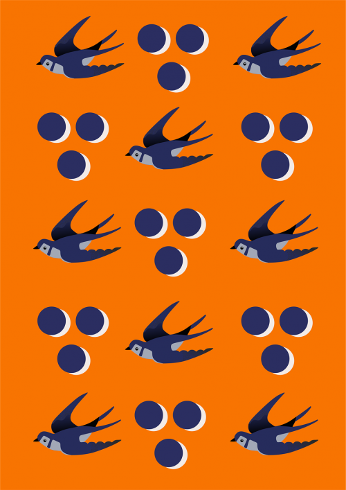 swallow pattern orange
