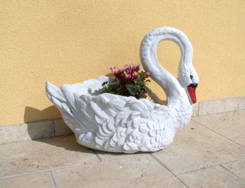 swan garden decor spring flower