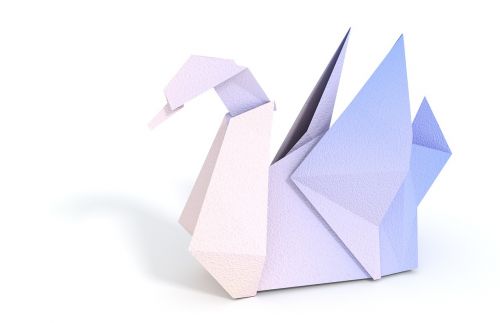 swan origami folding paper