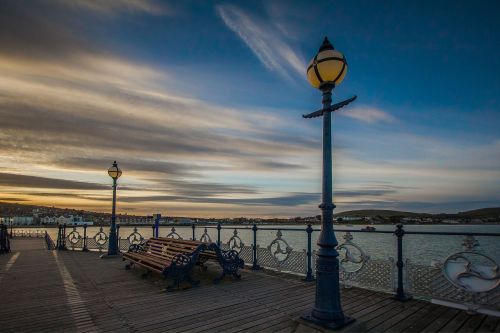 swanage bay pier ocean