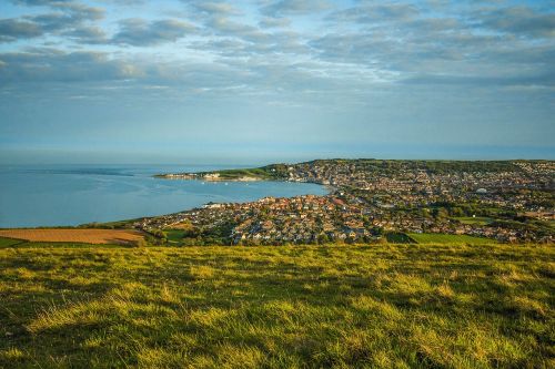 swanage bay seascape panorama