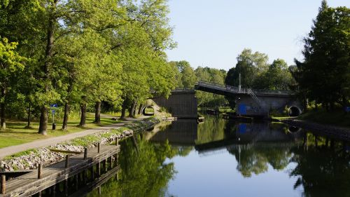sweden river drawbridge