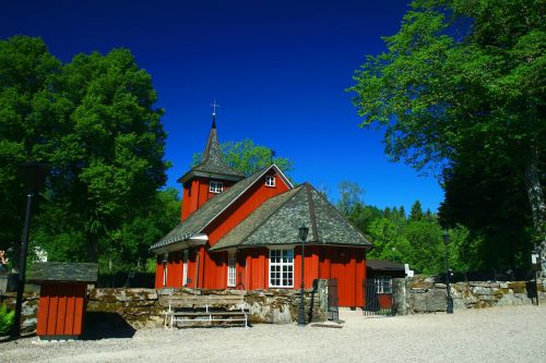 sweden wooden church sunny