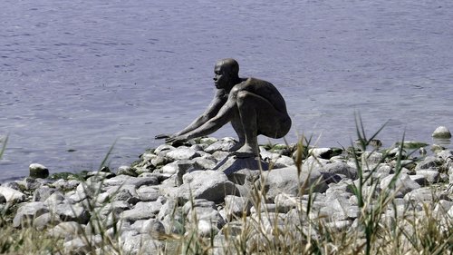 swimmer  lake constance  sculpture