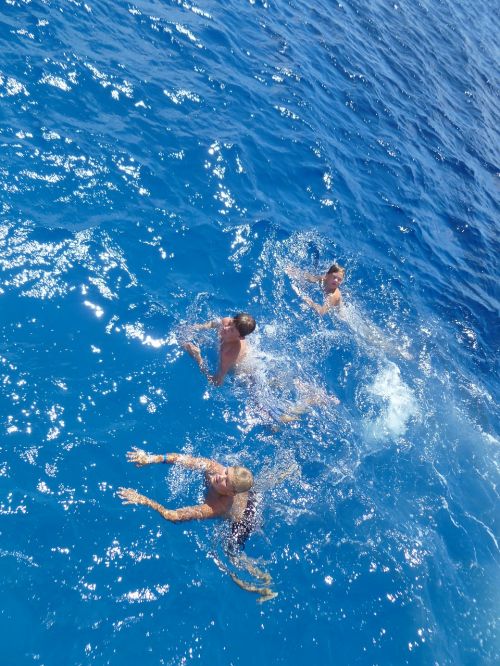 swimming blue cayman islands