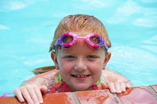 swimming girl pool