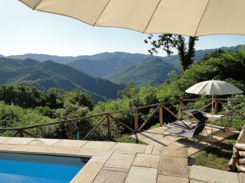 swimming pool parasol view