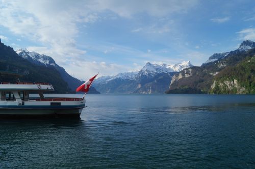 switzerland mountain boat