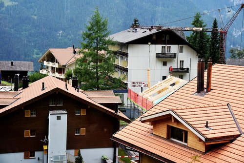 switzerland  small town  light and shadow