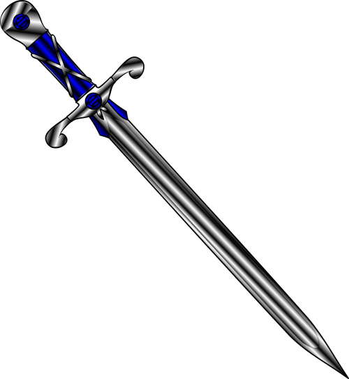 sword silver blue