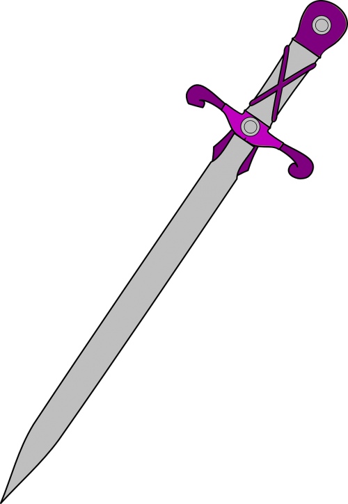 sword gray purple