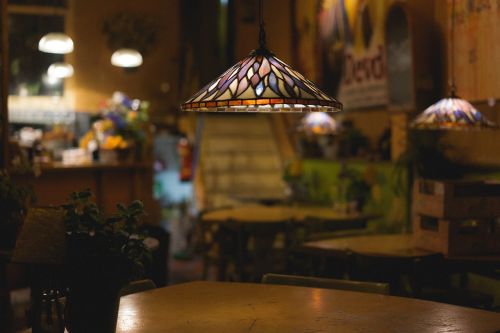 table chairs light