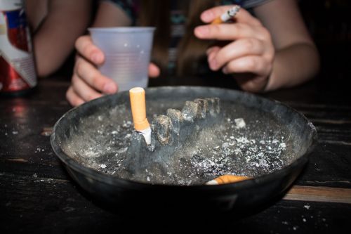 table ashtray smoking