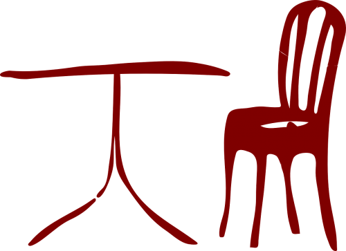 table chair marron