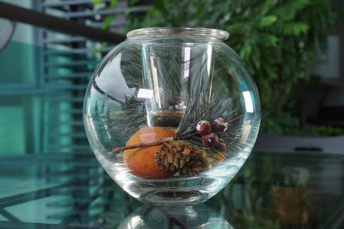 table decoration glass bowl dried fruits