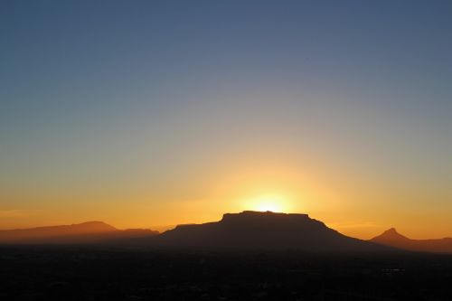 table mountain sunset mountain range