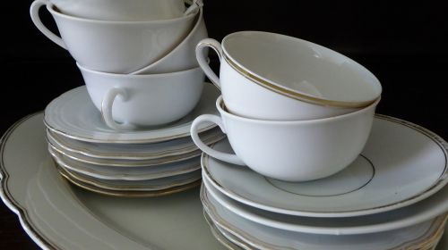 tableware porcelain gold edge