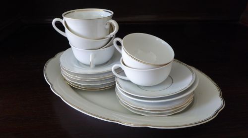 tableware porcelain gold edge