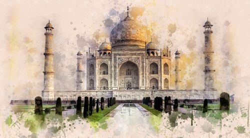 taj mahal ivory-white marble