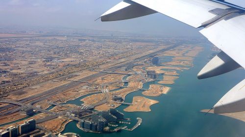 take-off view from above abu dhabi