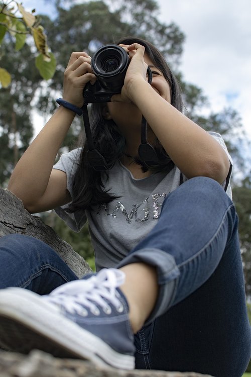 taking photo  girl  camera