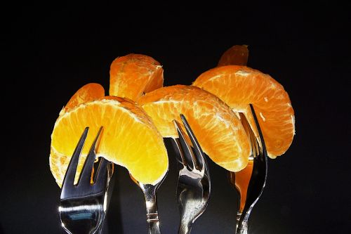tangerines forks food