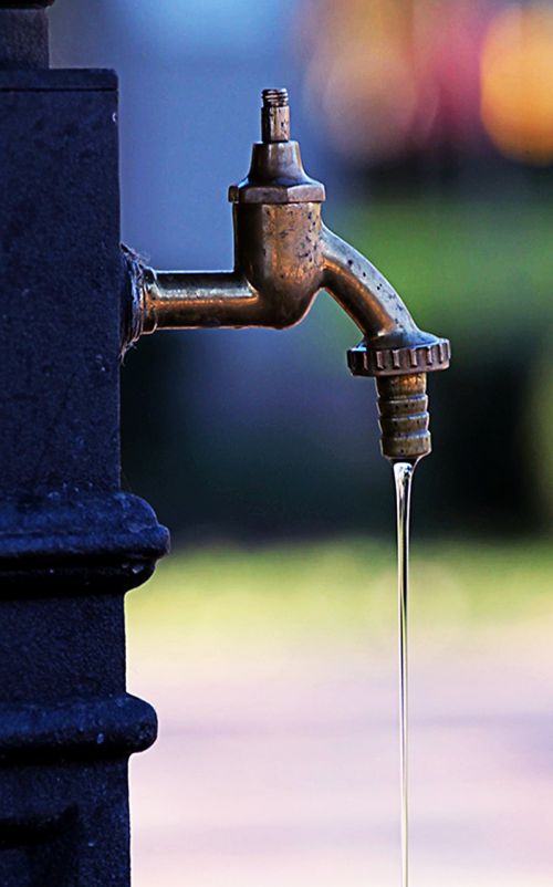 tap water drop of water