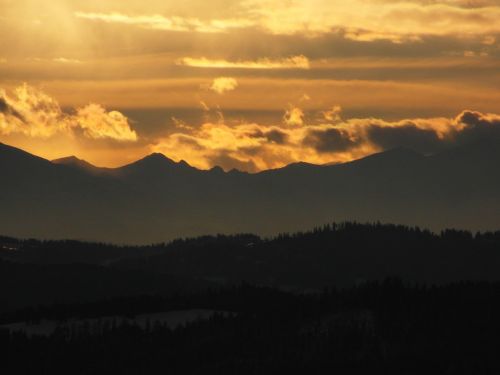 tatry mountains sunset