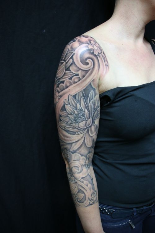 tattoo flower sleeve