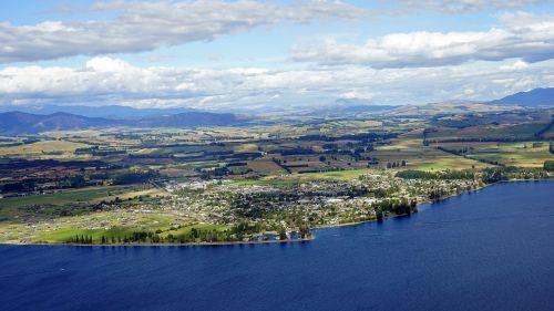 te anau aerial view new zealand